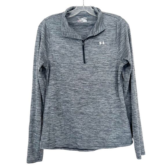 Under Armour Heatgear Gray Quarter Zip Shirt Sz M - Picture 1 of 5